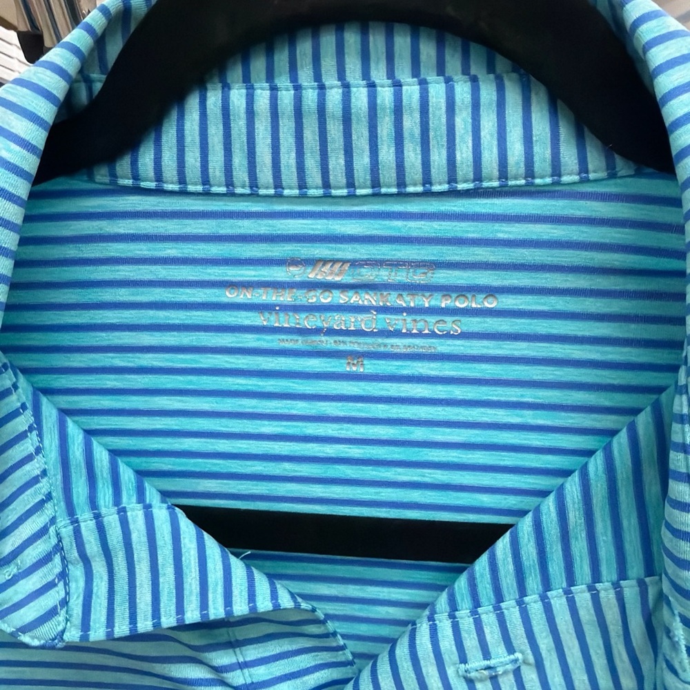 Vineyard Vines Aqua Striped Polo Shirt - Picture 4 of 14